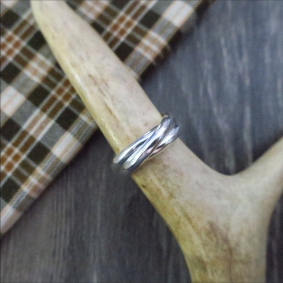Sterling 3 Loop Ring S925 Silver - Picture 5 of 7